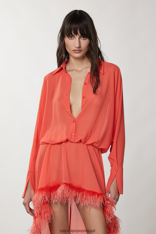 Patrizia Pepe mulheres vestido com bainha alta e baixa rosa cosmopolita vestuário TX086V279