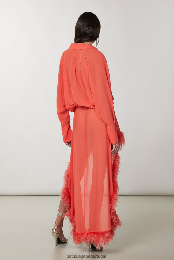 Patrizia Pepe mulheres vestido com bainha alta e baixa rosa cosmopolita vestuário TX086V279