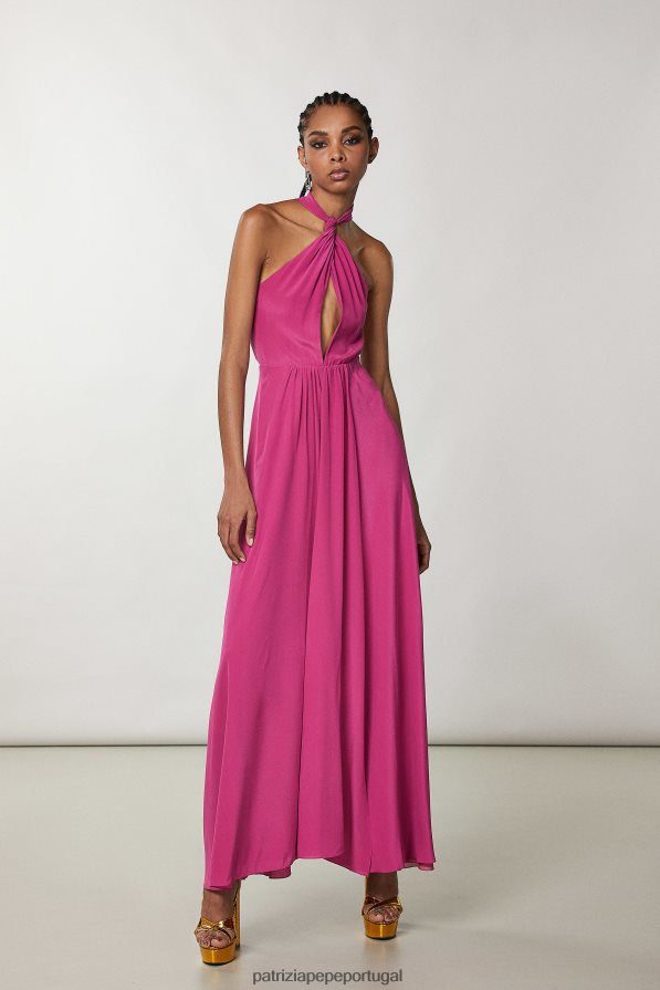 Patrizia Pepe mulheres vestido de baile em crepe cerimônia fúcsia vestuário TX086V265