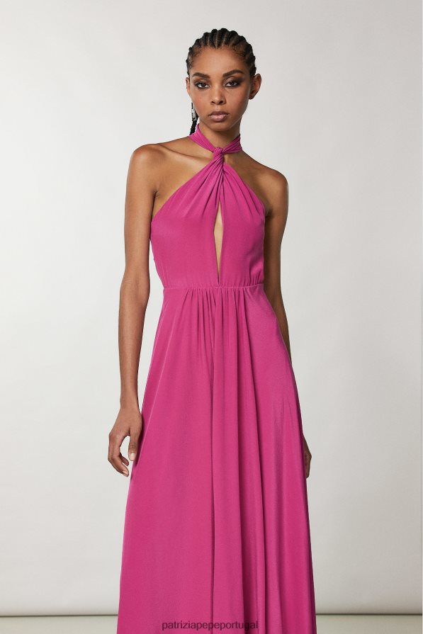 Patrizia Pepe mulheres vestido de baile em crepe cerimônia fúcsia vestuário TX086V265