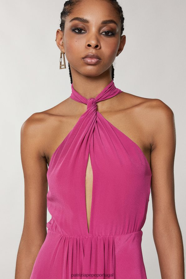 Patrizia Pepe mulheres vestido de baile em crepe cerimônia fúcsia vestuário TX086V265