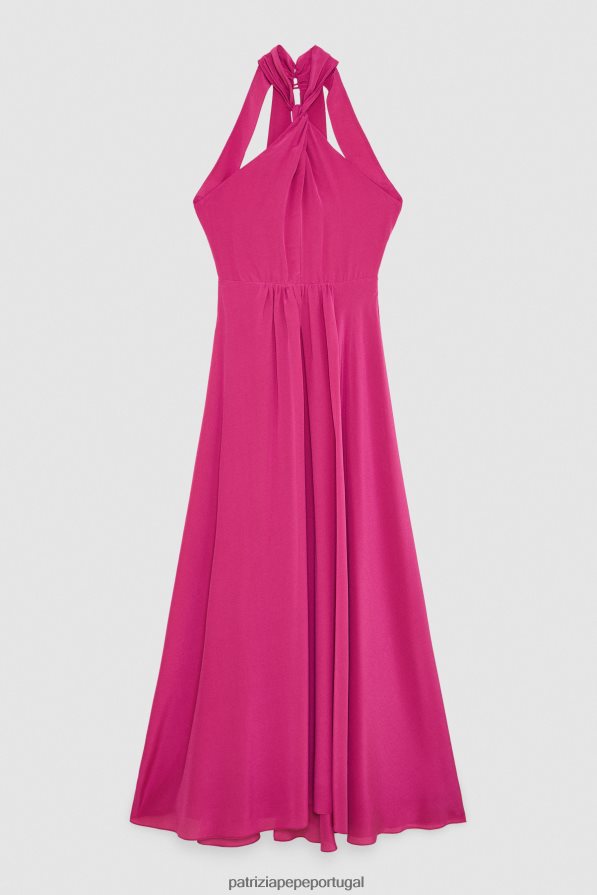 Patrizia Pepe mulheres vestido de baile em crepe cerimônia fúcsia vestuário TX086V265