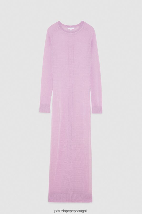 Patrizia Pepe mulheres vestido de manga comprida lilás fresco vestuário TX086V469