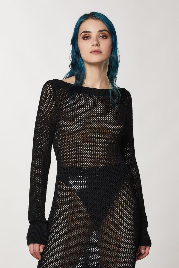 Patrizia Pepe mulheres vestido de viscose justo Nero vestuário TX086V13