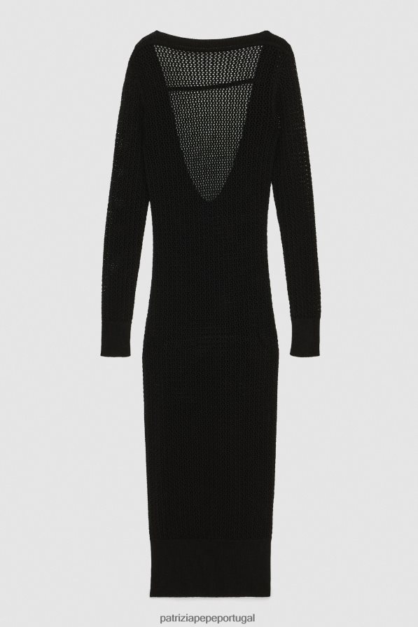 Patrizia Pepe mulheres vestido de viscose justo Nero vestuário TX086V13