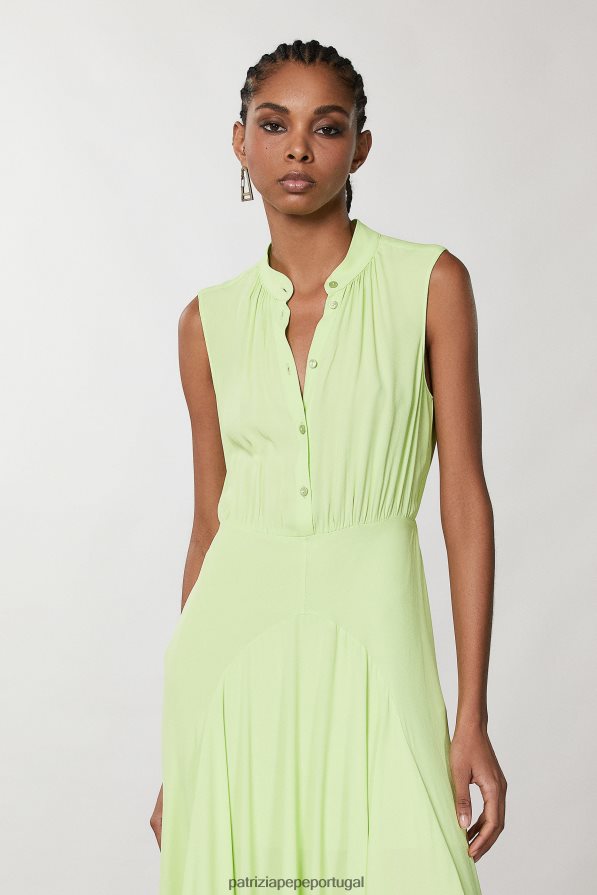 Patrizia Pepe mulheres vestido descontraído com decote mandarim limão de verão vestuário TX086V328