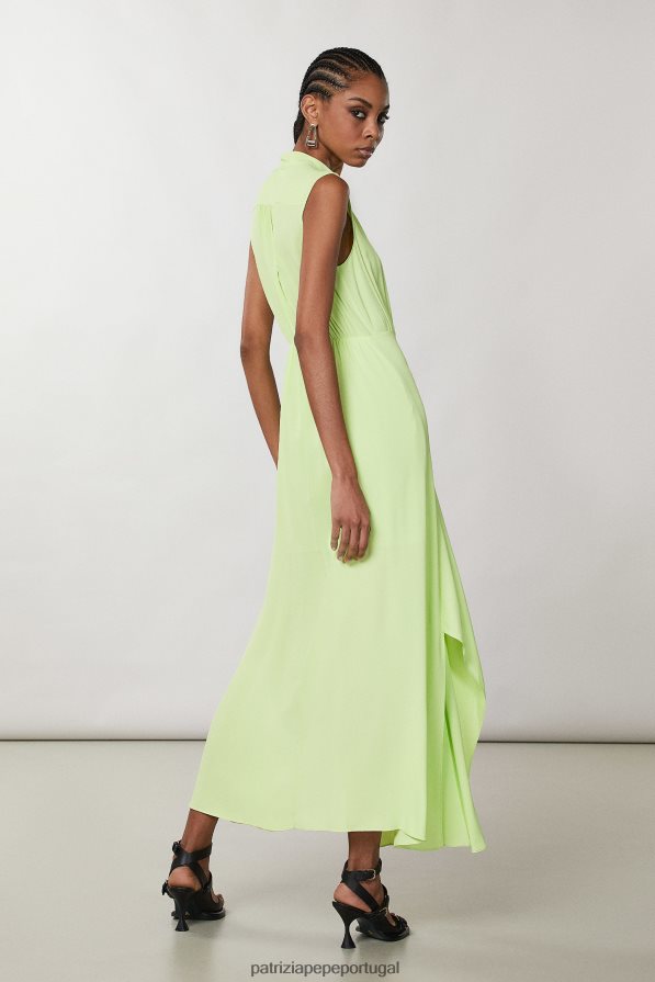 Patrizia Pepe mulheres vestido descontraído com decote mandarim limão de verão vestuário TX086V328