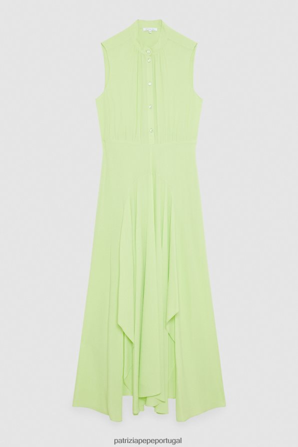 Patrizia Pepe mulheres vestido descontraído com decote mandarim limão de verão vestuário TX086V328