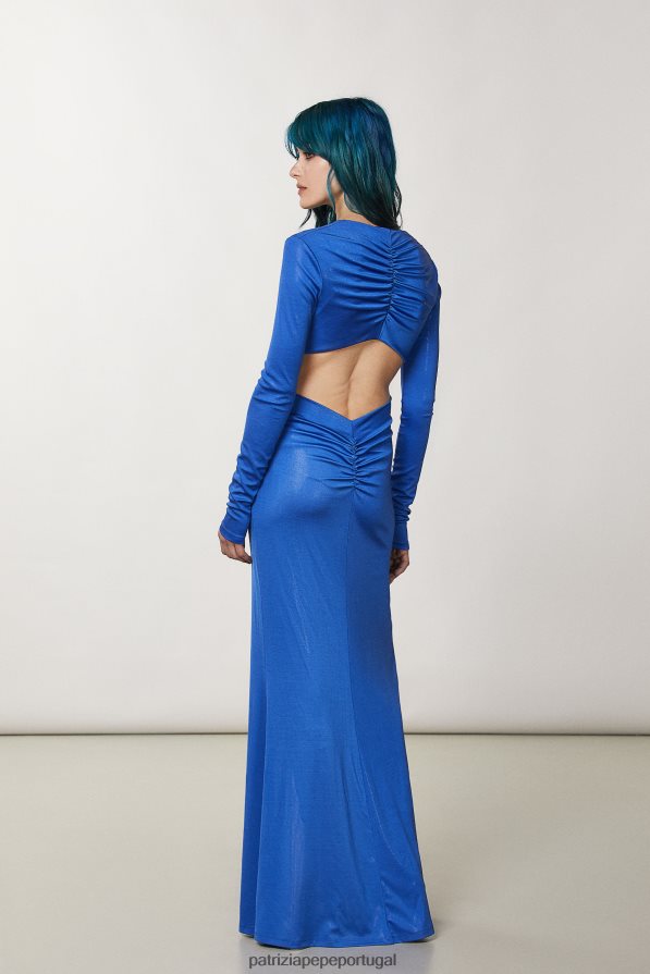 Patrizia Pepe mulheres vestido longo e justo raio azul vestuário TX086V2