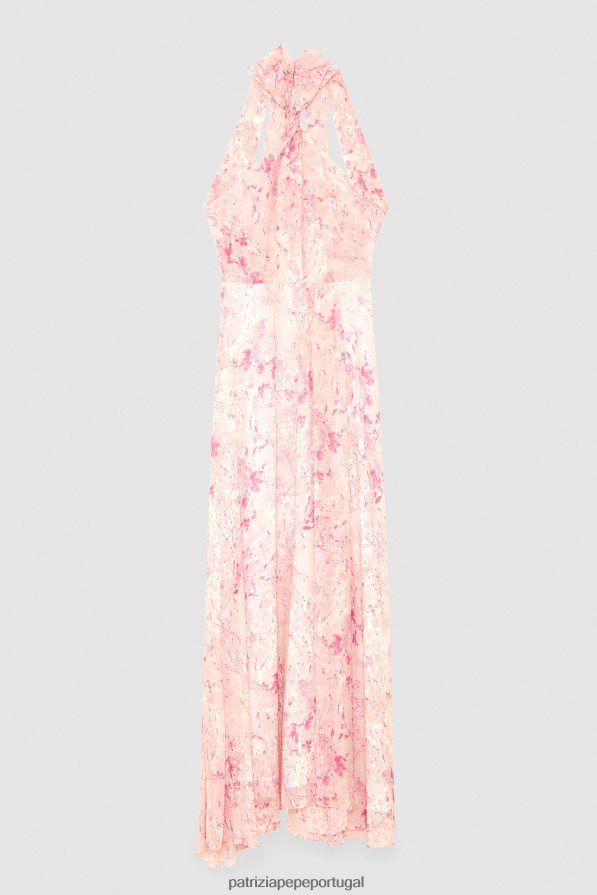 Patrizia Pepe mulheres vestido longo georgette Flor rosa vestuário TX086V304