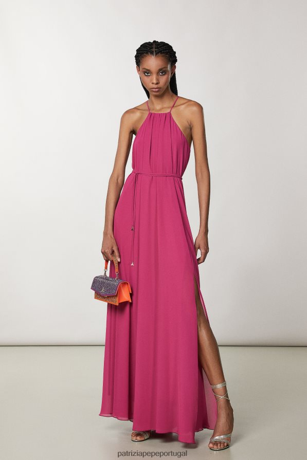 Patrizia Pepe mulheres vestido longo sem mangas com charme cerimônia fúcsia vestuário TX086V614