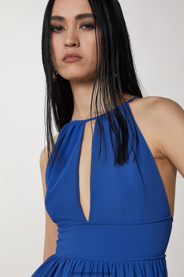 Patrizia Pepe mulheres vestido sem mangas com gola redonda azul glamouroso vestuário TX086V253