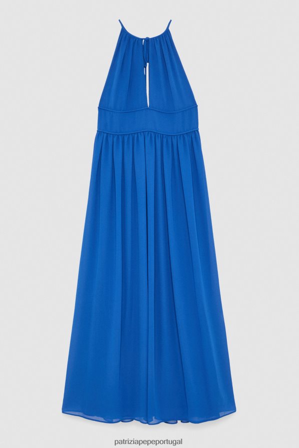 Patrizia Pepe mulheres vestido sem mangas com gola redonda azul glamouroso vestuário TX086V253
