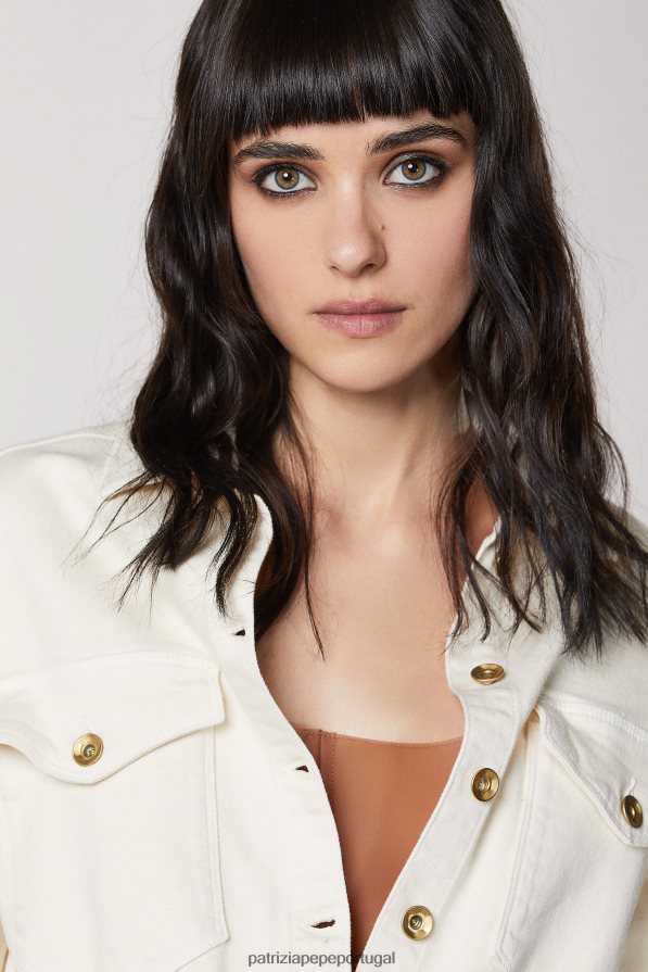 Patrizia Pepe mulheres macacão jeans com cinto gardênia branca vestuário TX086V609