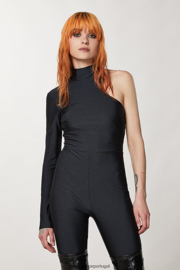 Patrizia Pepe mulheres macacão jersey com zíper Nero vestuário TX086V146