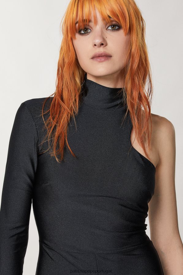 Patrizia Pepe mulheres macacão jersey com zíper Nero vestuário TX086V146