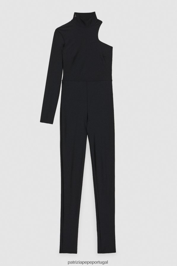 Patrizia Pepe mulheres macacão jersey com zíper Nero vestuário TX086V146