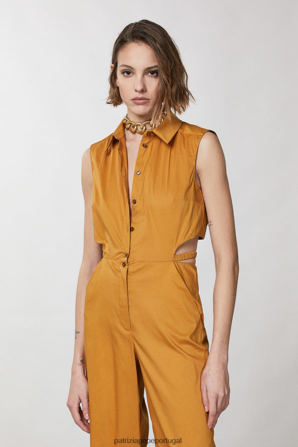Patrizia Pepe mulheres macacão palazzo essencial caramelo de verão vestuário TX086V222