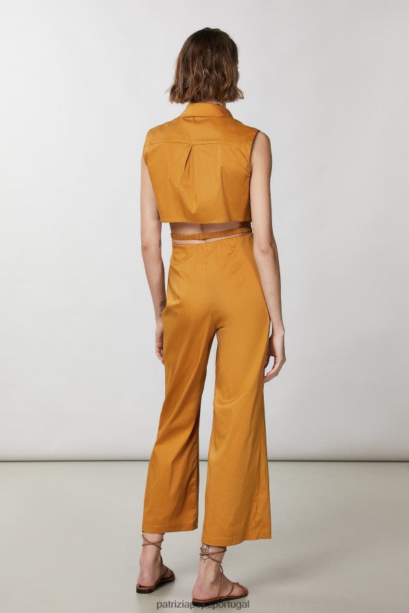 Patrizia Pepe mulheres macacão palazzo essencial caramelo de verão vestuário TX086V222
