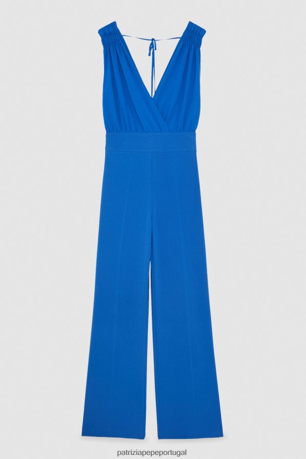 Patrizia Pepe mulheres macacão sem mangas com decote em V azul glamouroso vestuário TX086V687