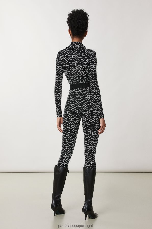 Patrizia Pepe mulheres macacão slim fit monograma monograma preto vestuário TX086V629
