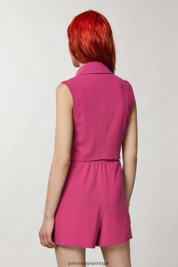 Patrizia Pepe mulheres mini macacão com gola jaqueta cerimônia fúcsia vestuário TX086V313