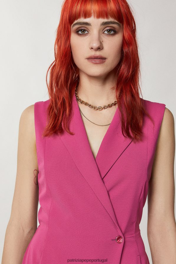 Patrizia Pepe mulheres mini macacão com gola jaqueta cerimônia fúcsia vestuário TX086V313