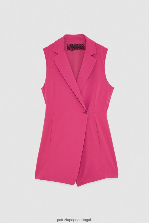 Patrizia Pepe mulheres mini macacão com gola jaqueta cerimônia fúcsia vestuário TX086V313