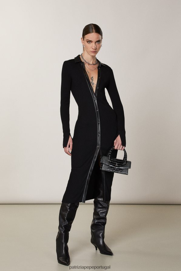 Patrizia Pepe mulheres camisa vestido cardigan Nero vestuário TX086V620