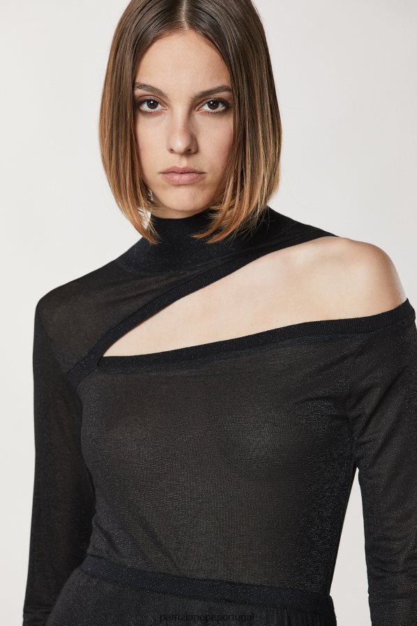 Patrizia Pepe mulheres lurex de strass preto lurex vestuário TX086V175