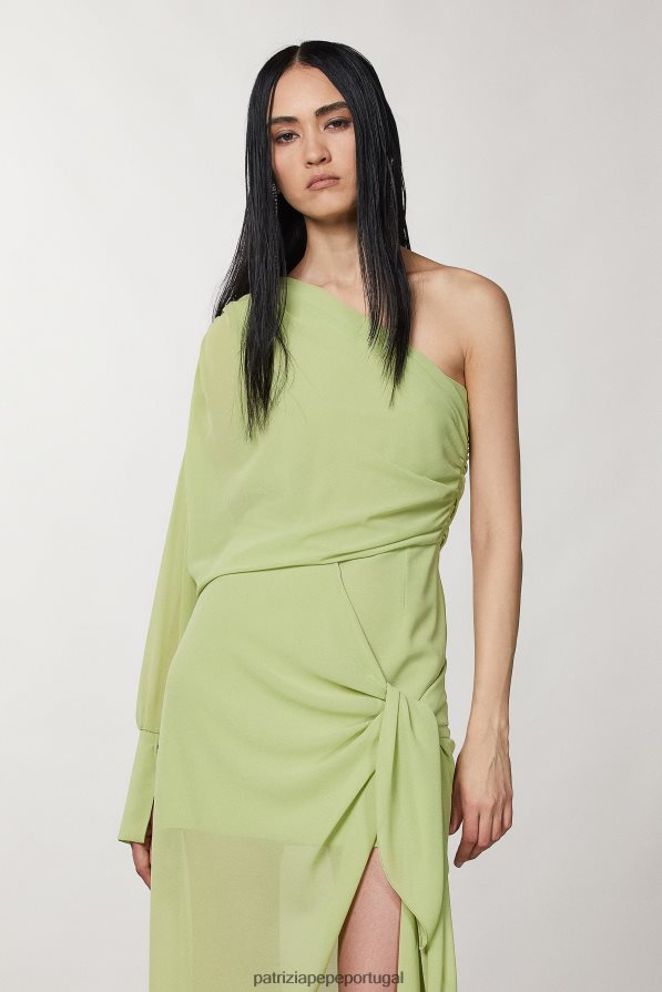 Patrizia Pepe mulheres vestido assimétrico margarita verde vestuário TX086V275