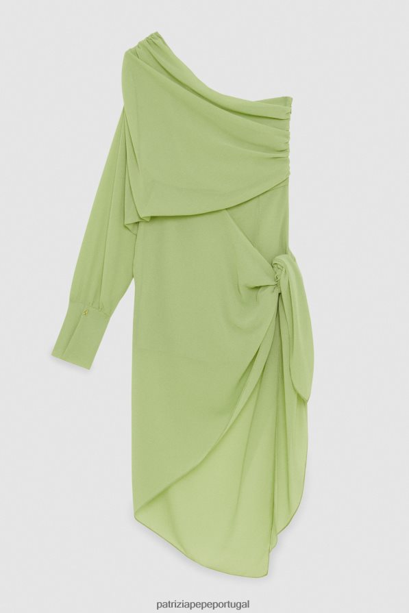 Patrizia Pepe mulheres vestido assimétrico margarita verde vestuário TX086V275