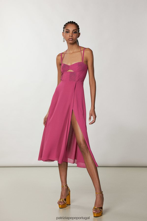 Patrizia Pepe mulheres vestido bustier descontraído cerimônia fúcsia vestuário TX086V269