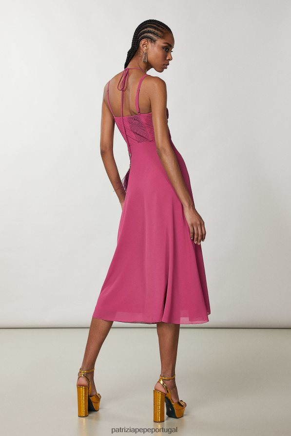 Patrizia Pepe mulheres vestido bustier descontraído cerimônia fúcsia vestuário TX086V269