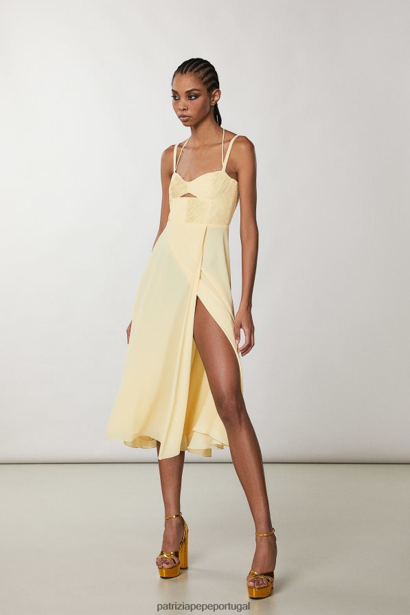 Patrizia Pepe mulheres vestido bustier descontraído clareza amarelo vestuário TX086V298