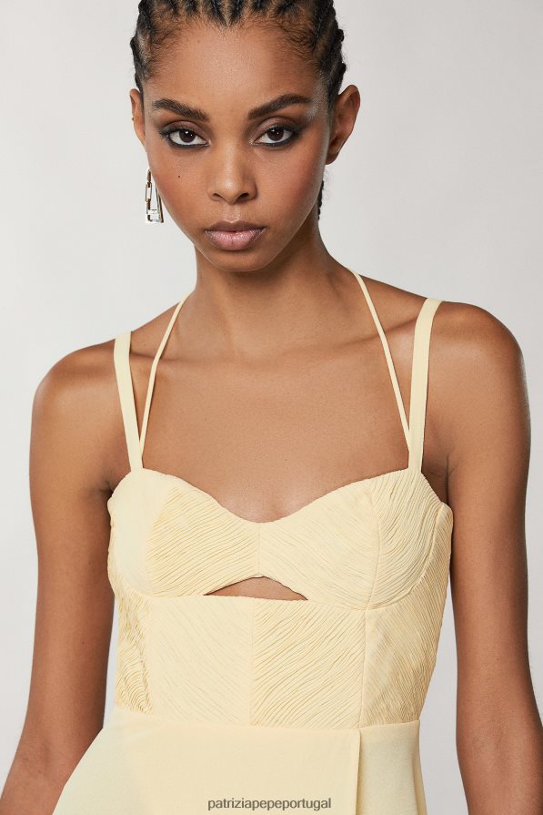 Patrizia Pepe mulheres vestido bustier descontraído clareza amarelo vestuário TX086V298