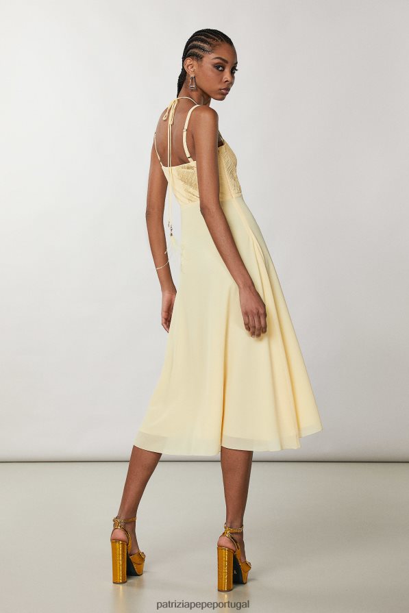Patrizia Pepe mulheres vestido bustier descontraído clareza amarelo vestuário TX086V298