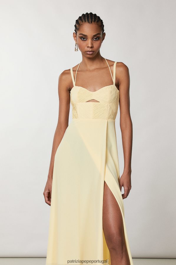 Patrizia Pepe mulheres vestido bustier descontraído clareza amarelo vestuário TX086V298