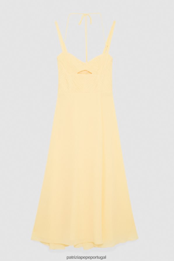 Patrizia Pepe mulheres vestido bustier descontraído clareza amarelo vestuário TX086V298