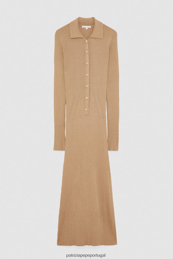 Patrizia Pepe mulheres vestido camisa midi bege sonhador vestuário TX086V485