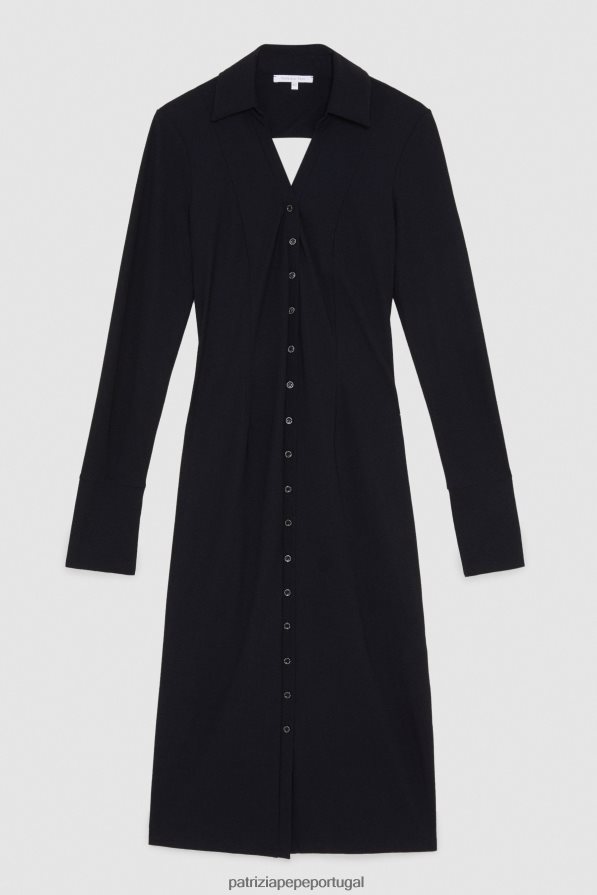 Patrizia Pepe mulheres vestido de camisa fina Nero vestuário TX086V340