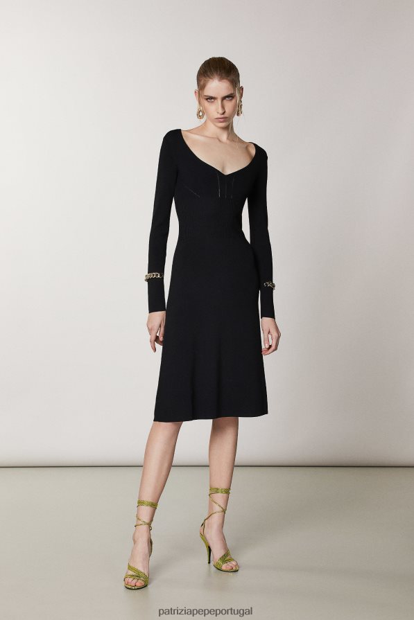 Patrizia Pepe mulheres vestido de corrente Nero vestuário TX086V510
