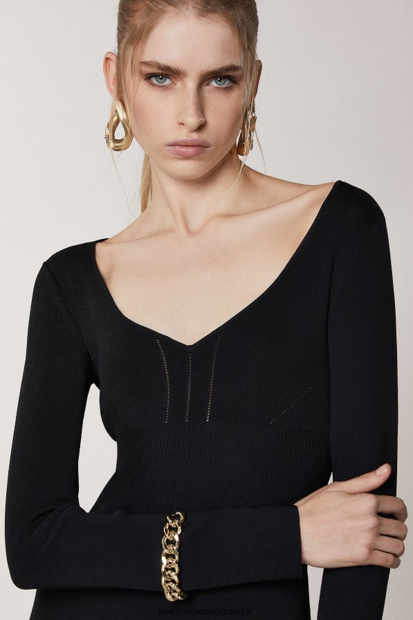 Patrizia Pepe mulheres vestido de corrente Nero vestuário TX086V510