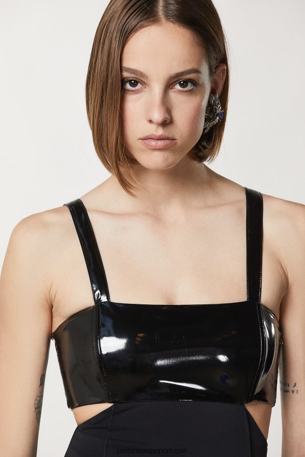 Patrizia Pepe mulheres vestido de crepe justo Nero vestuário TX086V12