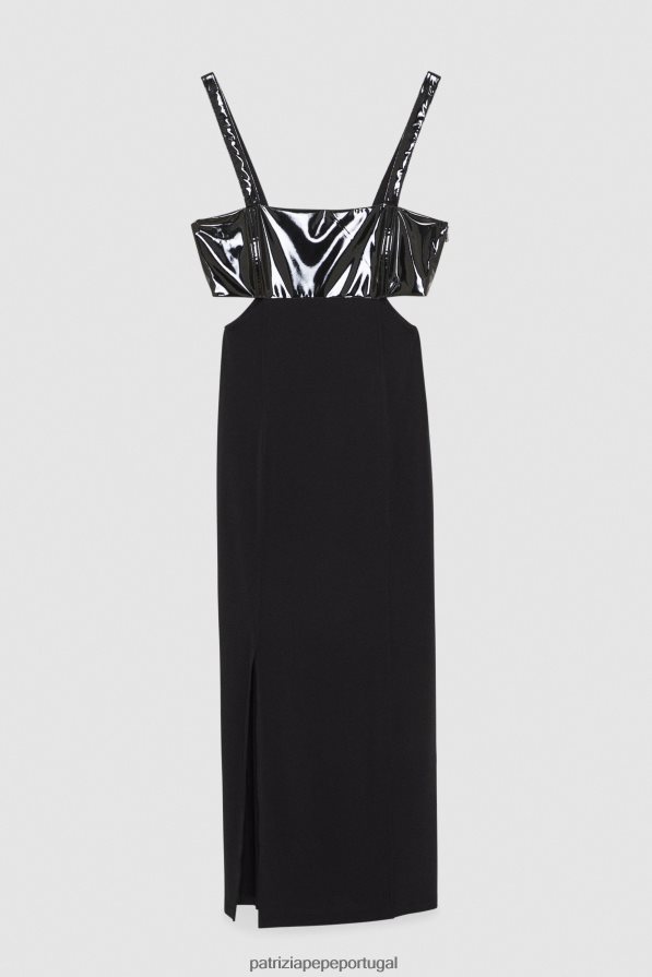 Patrizia Pepe mulheres vestido de crepe justo Nero vestuário TX086V12
