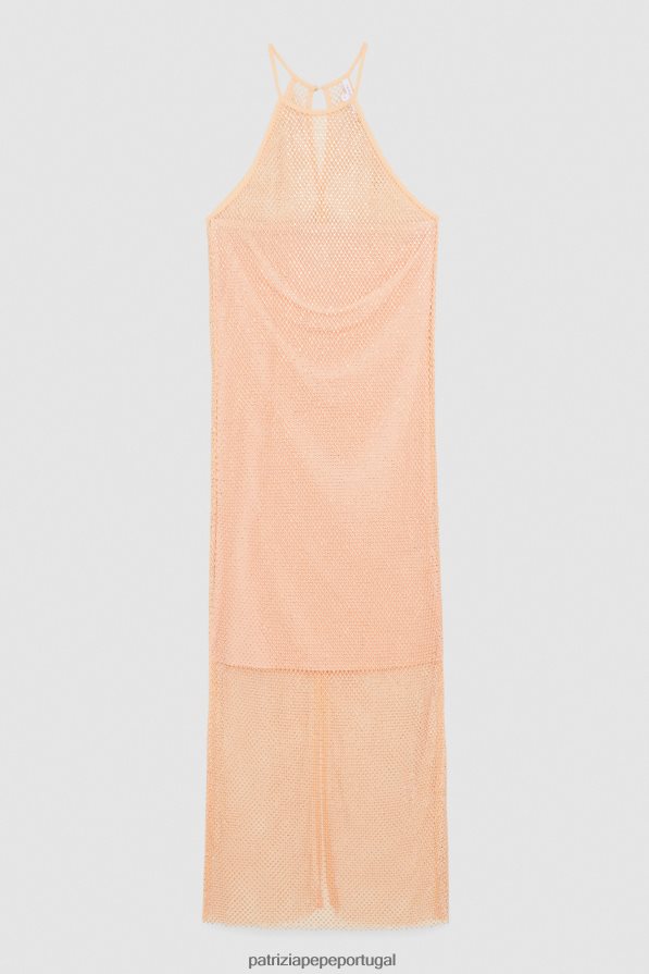 Patrizia Pepe mulheres vestido de malha sem mangas enfeitado com strass rubor astral vestuário TX086V61