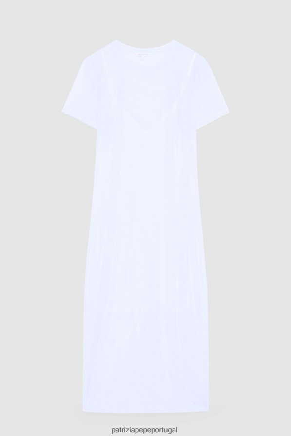 Patrizia Pepe mulheres vestido de tule branco iridescente vestuário TX086V378