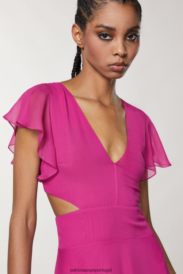 Patrizia Pepe mulheres vestido de viscose flash fuxia vestuário TX086V70
