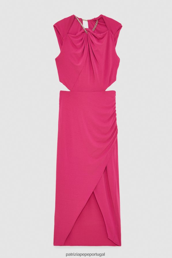 Patrizia Pepe mulheres vestido elegante com recorte cerimônia fúcsia vestuário TX086V305