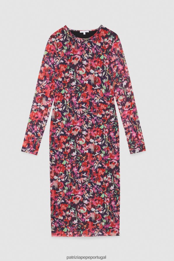 Patrizia Pepe mulheres vestido midi de tule flormarciana vestuário TX086V72